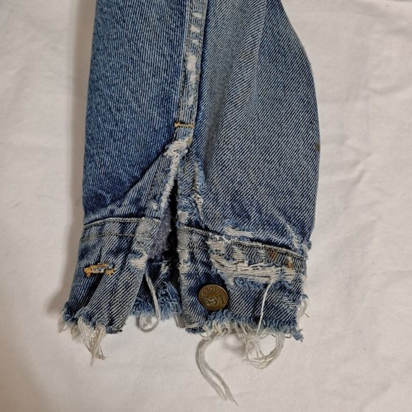 Vintage Storm Rider Lee Jean Jacket Men 46 Long Union Made Blanket Lined Denim - Picture 9 of 15